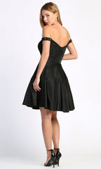Adora Design 1025 - Off Shoulder Fit and Flare Cocktail Dress