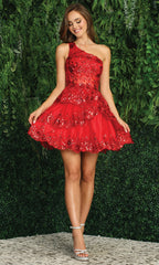 Adora Design 1044 - One Shoulder Tiered Party Dress