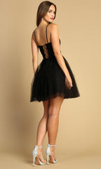 Adora Design 1047 - Embroidered Corset A-Line Cocktail Dress