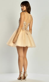 Adora Design 1072 - Sweetheart Layered Short Dress with Tie Straps
