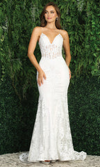 Adora Design 3053N-01 - Floral Lace Mermaid Bridal Dress