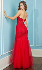 Adora Design 3108 - Mermaid Strapless Embroidered Long Dress