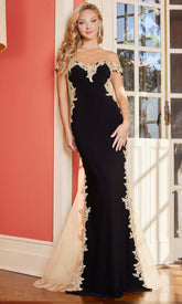 Adora Design 3117 - Applique Bodice Mermaid Evening Dress