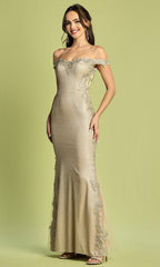 Adora Design 3118 - Embellished Illusion Side Sheath Prom Dress