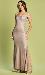 Adora Design 3118 - Embellished Illusion Side Sheath Prom Dress