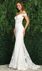 Adora Design 3123-01 - Mermaid Bridal Dress with Floral Embroidery