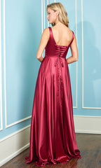 Adora Design 3147 - Surplice V-Neck A-Line Evening Dress