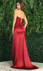 Adora Design 3161 - Floral Applique Fitted Strapless Dress