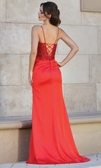 Adora Design 3192 - Embellished Lace-Up Back Prom Dress