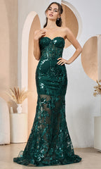 Adora Design 3203 - Illusion Mermaid Skirt Sparkling Dress