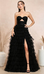 Adora Design 3204 - Twist Front Bodice Ruffle A-Line Dress