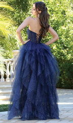 Adora Design 3210 - Ruffle Skirt Strapless Shimmer Evening Dress