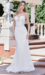 Adora Design 3263-01 - Strapless Heavily Embellished Bridal Gown