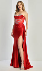 Adora Design 3265 - Crystal Corset Sheath Evening Gown