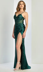 Adora Design 3274 - Floral Applique Sheath Evening Gown