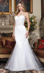 Adora Design 3278-01 - Basque Waist Embellished Mermaid Gown