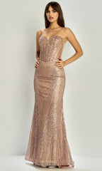Adora Design 3279 - Shimmering Applique Sweetheart Fitted Gown