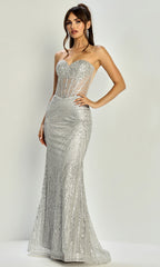 Adora Design 3279 - Shimmering Applique Sweetheart Fitted Gown
