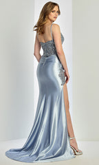Adora Design 3280 - Lace Applique Sheath Prom Gown with Thin Straps