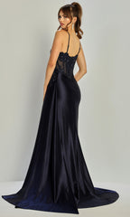 Adora Design 3302 - Appliqued Sweetheart Sheath Evening Gown