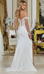 Adora Design 3308-01 - Floral Applique Illusion Corset Bridal Gown