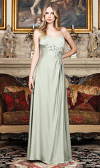 Adora Design 3321 - Spaghetti Strap Embellished Waist Prom Gown