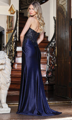 Adora Design 3335 - Strapless Beaded Lace Evening Gown