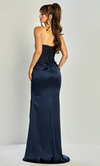 Adora Design 3336 - Floral Embroidered High Slit Sheath Gown