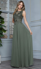 Adora Design 3344-03 - Sleeveless Illusion Bateau Formal Gown