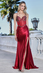 Adora Design 3351 - Sweetheart Beaded Illusion Corset Gown