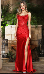Adora Design 3352 - Modified Scoop Lace Applique Prom Gown