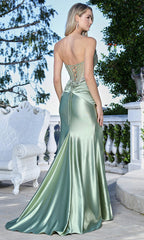 Adora Design 3365 - Ruched Waist Beaded Illusion Prom Gown