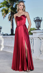 Adora Design 3368 - Draped Cowl Neckline Corset Prom Gown