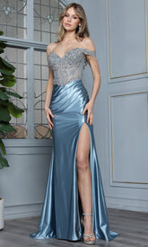 Adora Design 3370 - Illusion Back Crystal Embellished Prom Gown