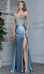 Adora Design 3370 - Illusion Back Crystal Embellished Prom Gown