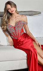 Adora Design 3370 - Illusion Back Crystal Embellished Prom Gown