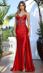 Adora Design 3373 - Sweetheart Fitted Gown with Sash Panel