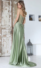 Adora Design 3373 - Sweetheart Fitted Gown with Sash Panel