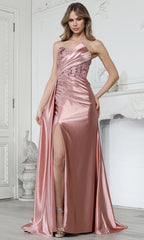 Adora Design 3381 - Asymmetric Beaded Corset Prom Gown