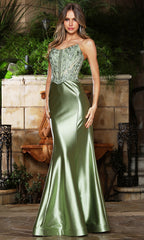 Adora Design 3386 - Embroidered Corset Sheath Style Gown
