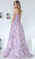 Adora Design 3389 - Sweetheart Neck Floral Ballgown with Slit