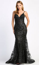 Adora Design 3053N - Sparkling Applique Mermaid Long Dress