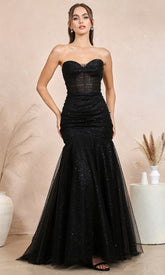 Adora Design 3207 - Sparkle Mermaid Strapless Evening Dress
