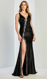 Adora Design 3248 - Crystal Embellished Crisscross Back Prom Gown