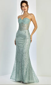 Adora Design 3279 - Shimmering Applique Sweetheart Fitted Gown