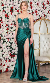 Adora Design 3295 - Beaded Lattice Back Sheath Prom Gown