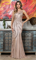 Adora Design 3378-03 - Illusion Jewel Sheath Formal Gown