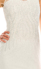 Adrianna Papell - 91892190 Beaded Illusion Neck Dress