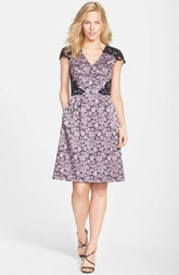 Adrianna Papell - Lace Cap Sleeve Dress 15238790