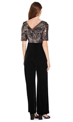 Adrianna Papell - Sequined V Neck Jumpsuit AP1E206295